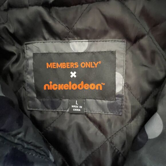 Members Only x Nickelodeon Jacket Menβs Large Black 90s Cartoon Rug Rats Arnold - Picture 5 of 13